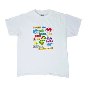 Kids Hawaii Maui T-Shirt Sz M 10-12 White Y2K Vintage Holiday Gift